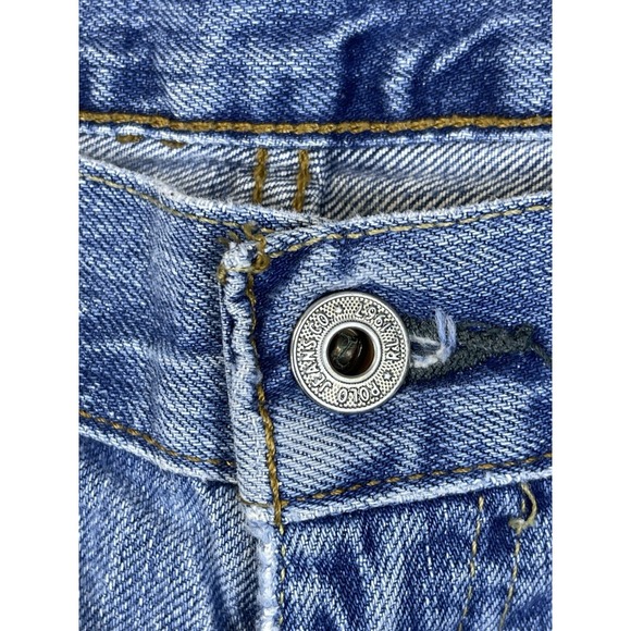 Ralph Lauren Jeans Mens 34x25 Blue Denim Relaxed Straight Light Wash Cut Off** - Picture 8 of 11